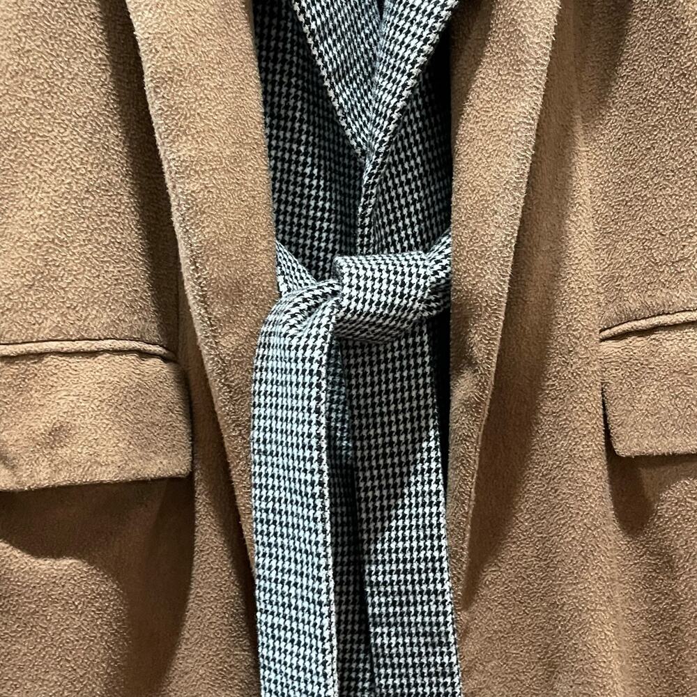 Badgley Mischka Camel Houndstooth Coat Size Small‎ - Picture 5 of 10